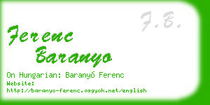 ferenc baranyo business card