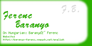 ferenc baranyo business card